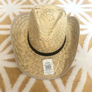 NWT Rolled Up Tan Cowboy Straw Hat OSFM